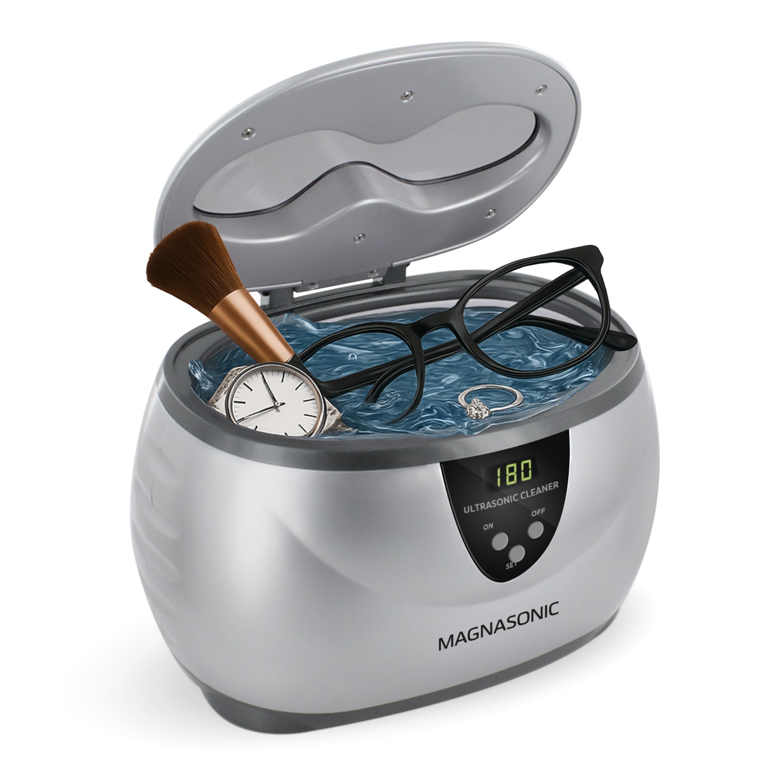 Magnasonic Ultrasonic Cleaner - 20oz Stainless Steel Tank, Digital Timer, 5 Cleaning Modes, Ultrasonic Jewelry Cleaner for All Jewelry, Eyeglasses, Watches, Dentures, Retainers & More 🍁 All In One Marketplace Canada