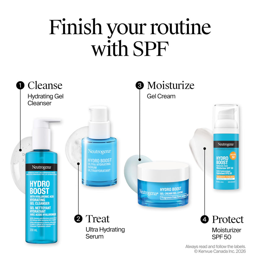 Neutrogena Hydro Boost Hyaluronic Acid Moisturizer SPF 50 with Broad Spectrum, Non-Greasy, Fragrance Free Daytime Facial Moisturizer to Hydrate Dry Skin, 50 mL 🍁 All In One Marketplace Canada