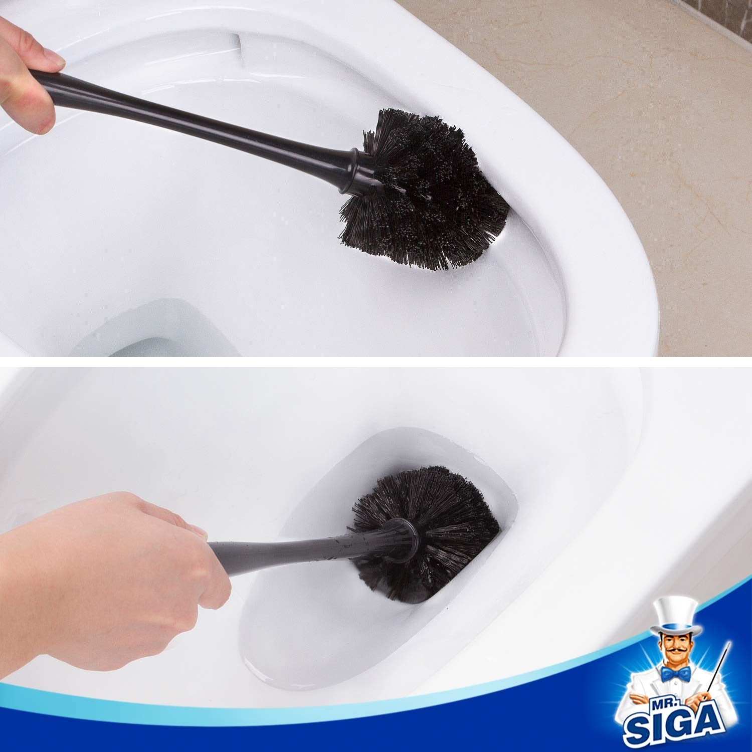 MR.SIGA Toilet Plunger and Bowl Brush Combo for Bathroom Cleaning, Black, 1 Set 🍁 All In One Marketplace Canada