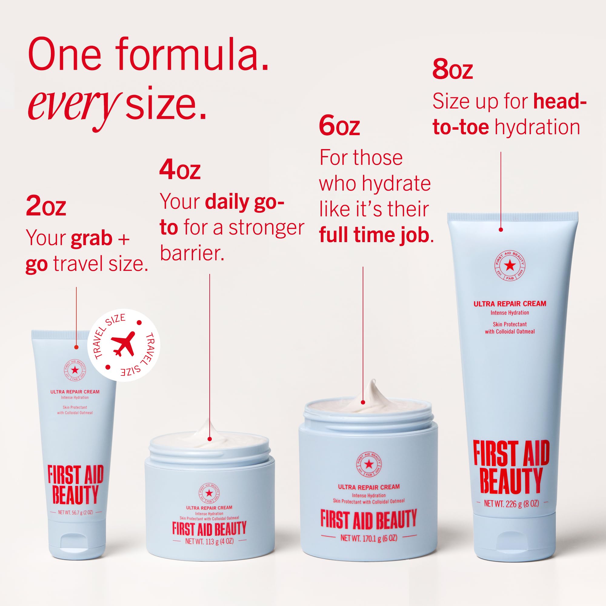 First Aid Beauty - Ultra Repair Cream - Intense Hydration Face & Body Moisturizer - Whipped Colloidal Oatmeal Clinically Proven to Strengthen Skin Barrier in 7 Days - Helps Relieve Eczema, 6 oz 🍁 All In One Marketplace Canada