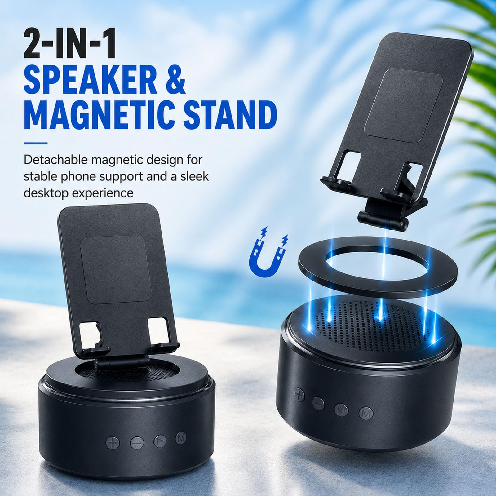 ZAPUVO Gifts for Men Dad, Bluetooth Speaker with Phone Stand, Christmas Anniversary for Men - Birthday Gifts for Him Husband Boyfriend, Wireless Speaker Phone Holder for Home Office Desk Use 🍁 All In One Marketplace Canada
