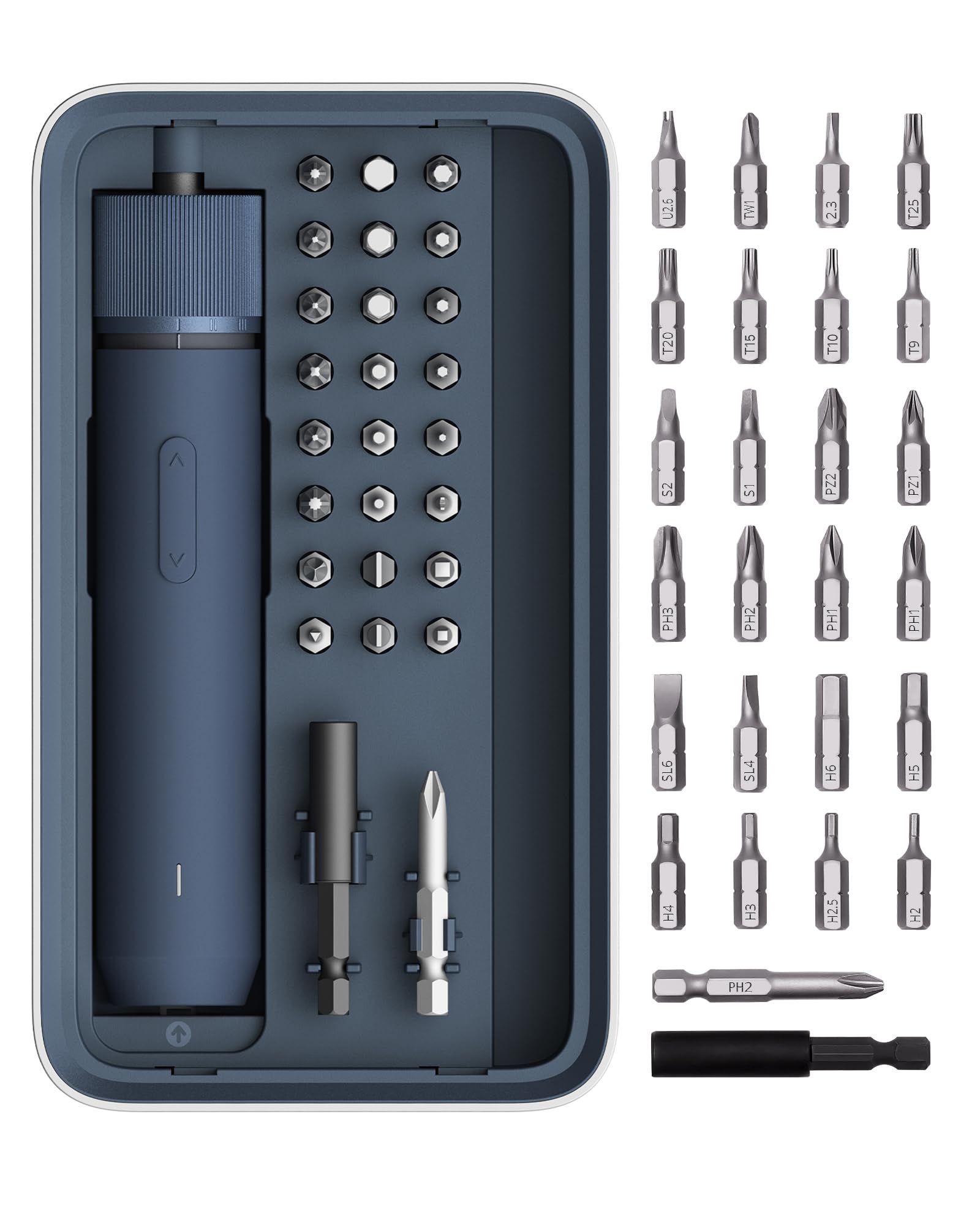 HOTO Electric Screwdriver Set, 3.6V Rechargeable Screwdriver Set with 25 S2-Steel Bits, Cordless Power Screwdriver Set with LED Light, All-in-One Design, 1500mAh 800 Times, USB-C Charging 🍁 All In One Marketplace Canada