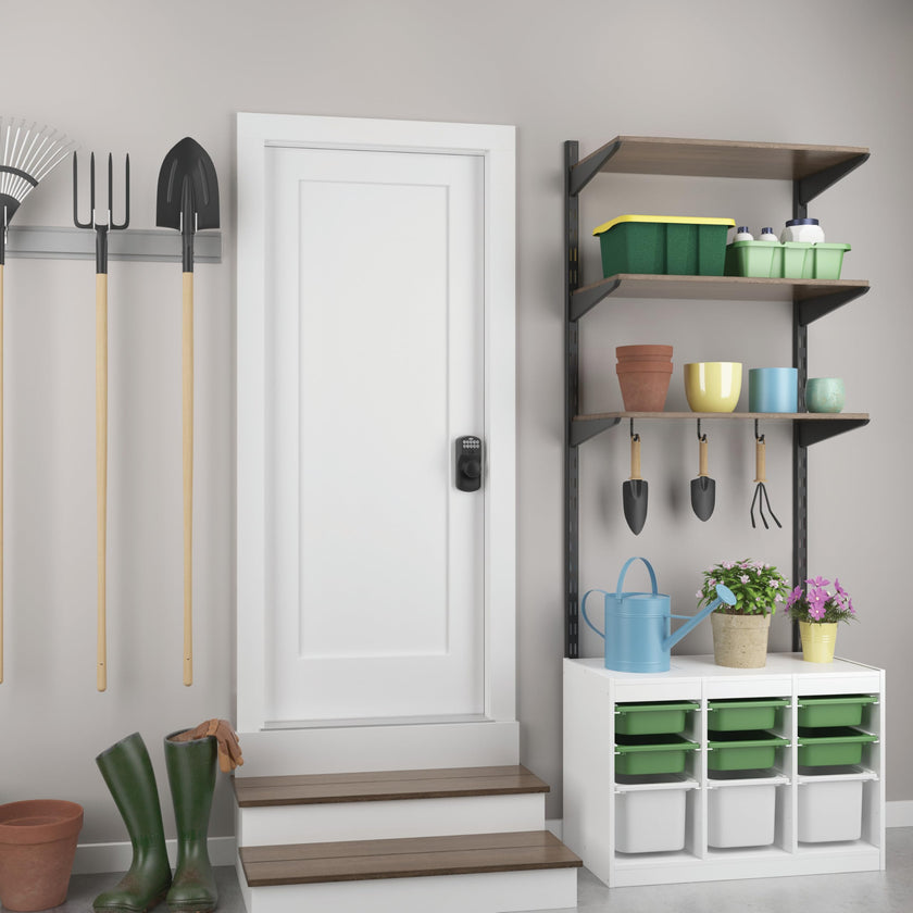 Schlage Electronic Keypad Lock, Lever Handle, Camelot Trim, Matte Black 🍁 All In One Marketplace Canada