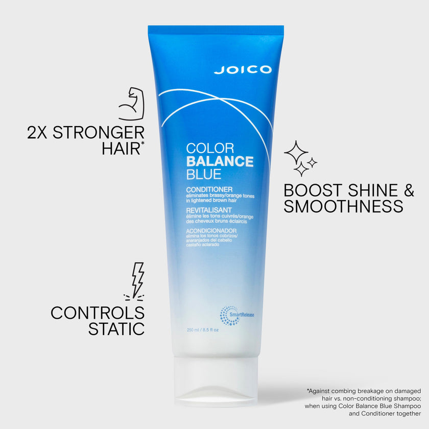 Joico Color Balance Blue Conditioner for Brunette Hair, Neutralizes Brassy Tones, Protects Colour Treated Hair, with Keratin and Green Tea Extract 🍁 All In One Marketplace Canada