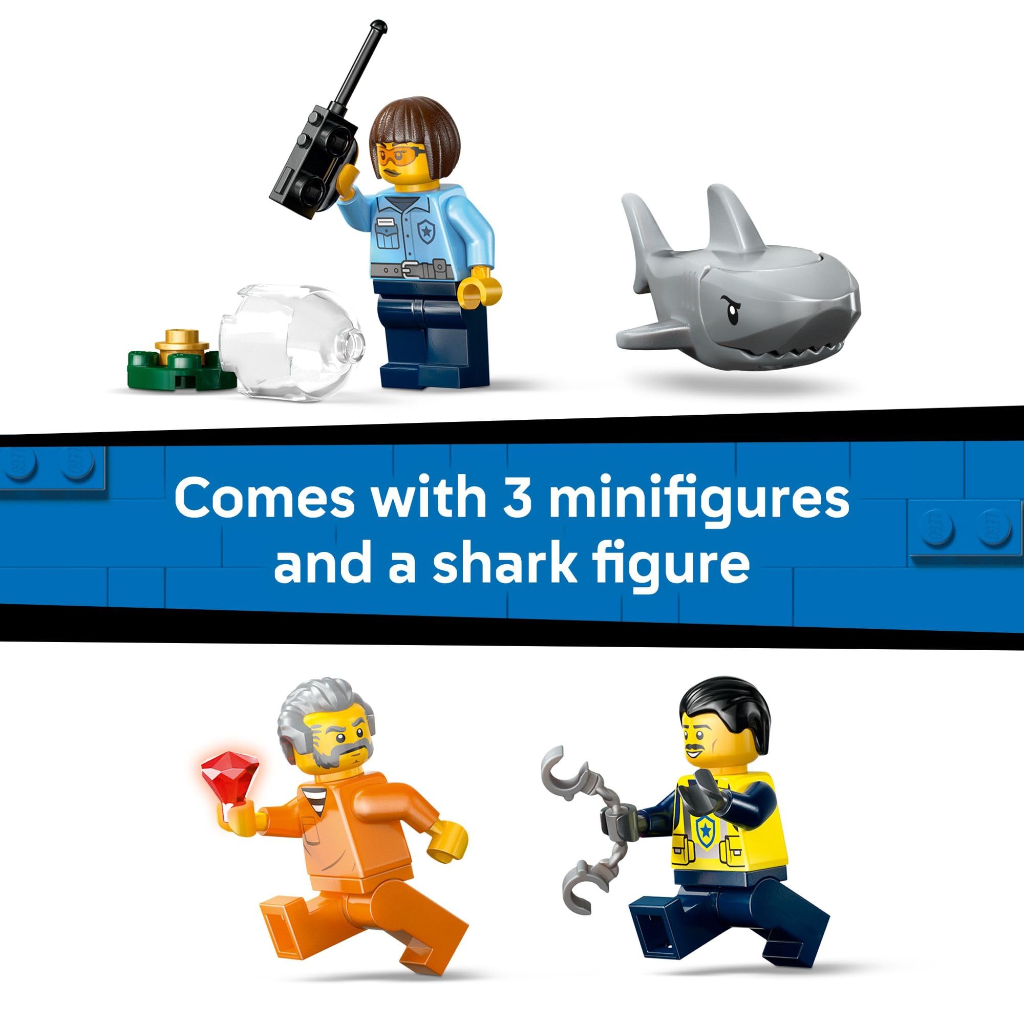 LEGO City Police Boat Chase Building Toy for Kids - Pretend Play Set for Boys & Girls, Ages 6+ - Building Blocks W/ 2 Floating Boat Toys for Playtime & Bath Time - Gift Idea for Birthdays- 60456 🍁 All In One Marketplace Canada