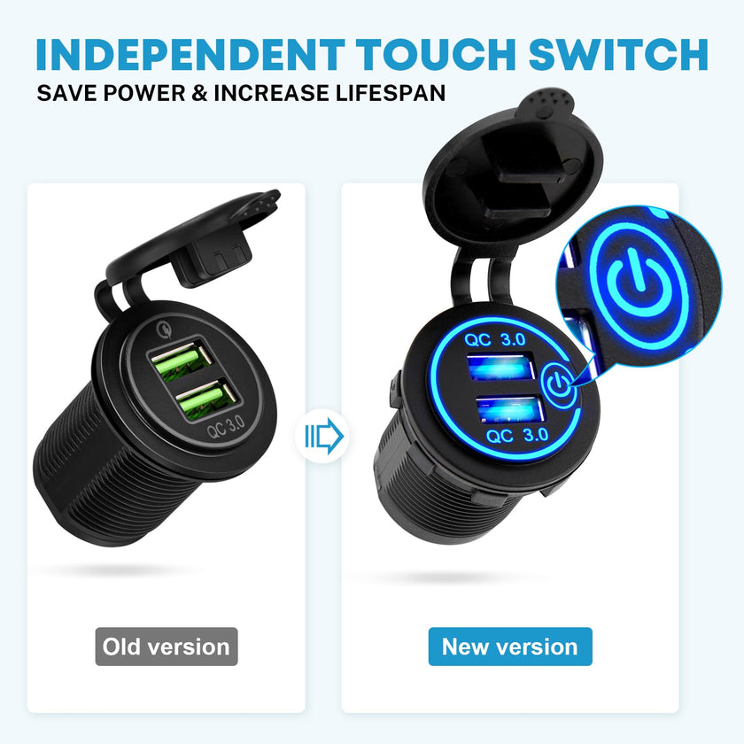 Kohree 5 Gang 12V Switch Panel, Rocker Switch Panel with Touch Switch 🍁 All In One Marketplace Canada