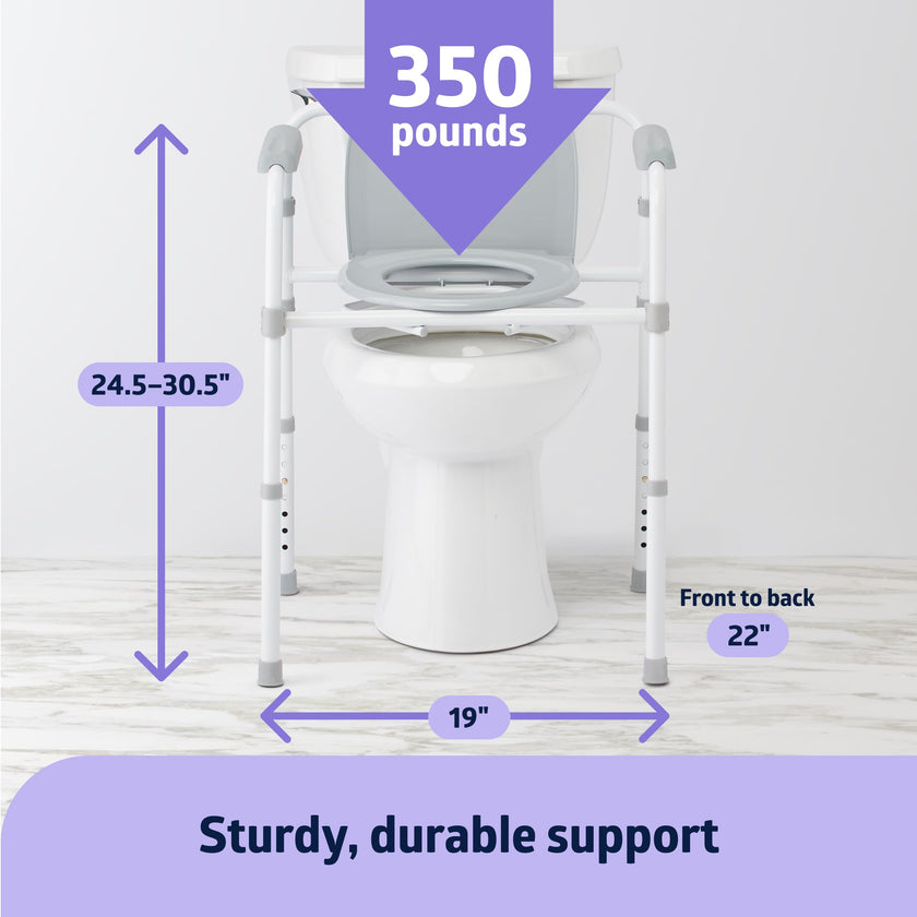 Medline 3-in-1 Steel Folding Bedside Commode, Height Adjustable, 350lb 🍁 All In One Marketplace Canada