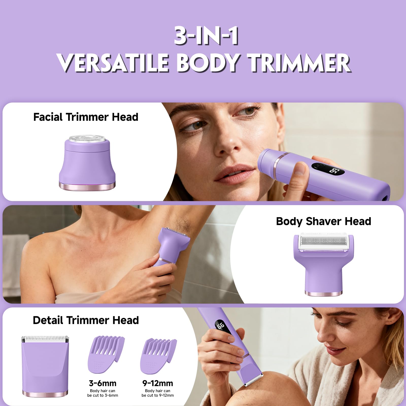 Electric Bikini Trimmer for Women - Tiovara Painless Electric Shaver,Cordless Electric Razors IPX7 Waterproof Pubic Hair Removal with USB Charge Dock for Bikini Underarm Leg Arm Body Face Silk Skin 🍁 All In One Marketplace Canada