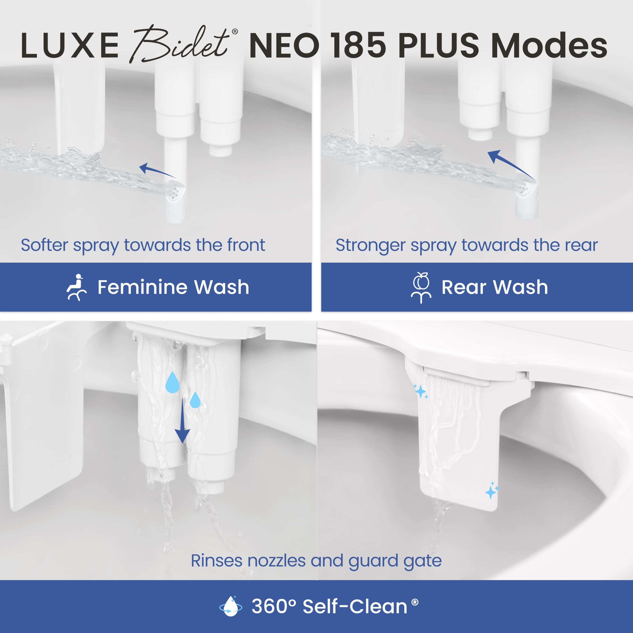 LUXE Bidet NEO 185 Plus - Patented Bidet Attachment for Toilet, Chrome 🍁 All In One Marketplace Canada