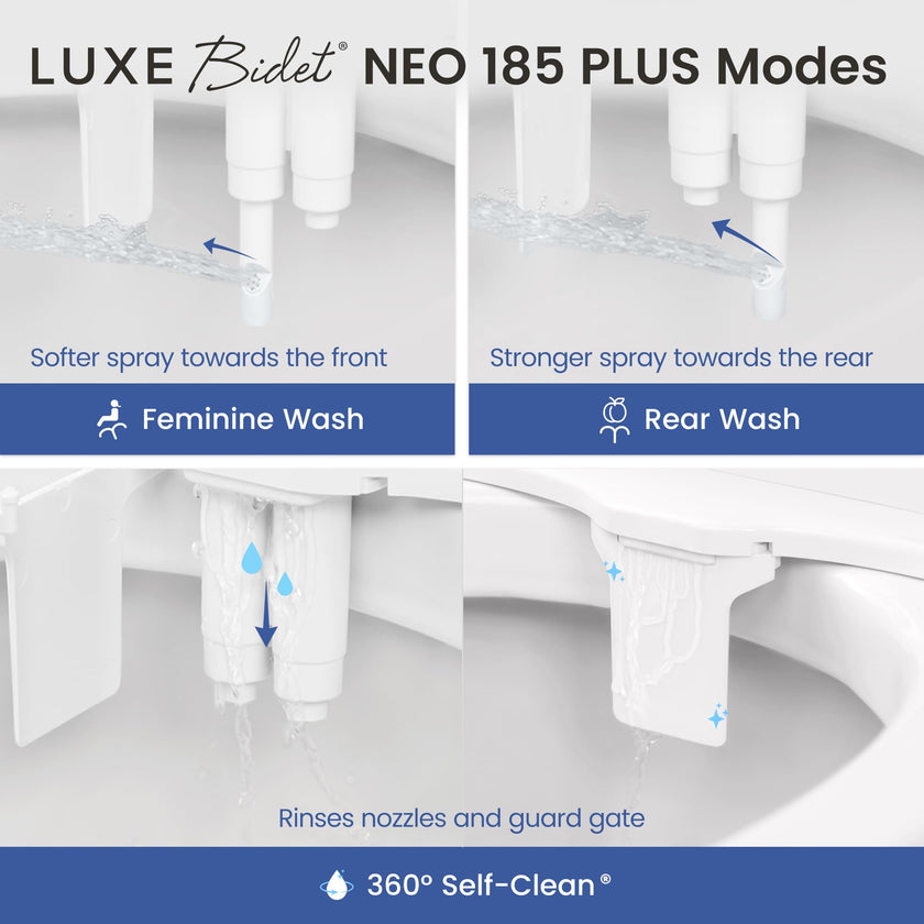 LUXE Bidet NEO 185 Plus - Patented Bidet Attachment for Toilet, Chrome 🍁 All In One Marketplace Canada