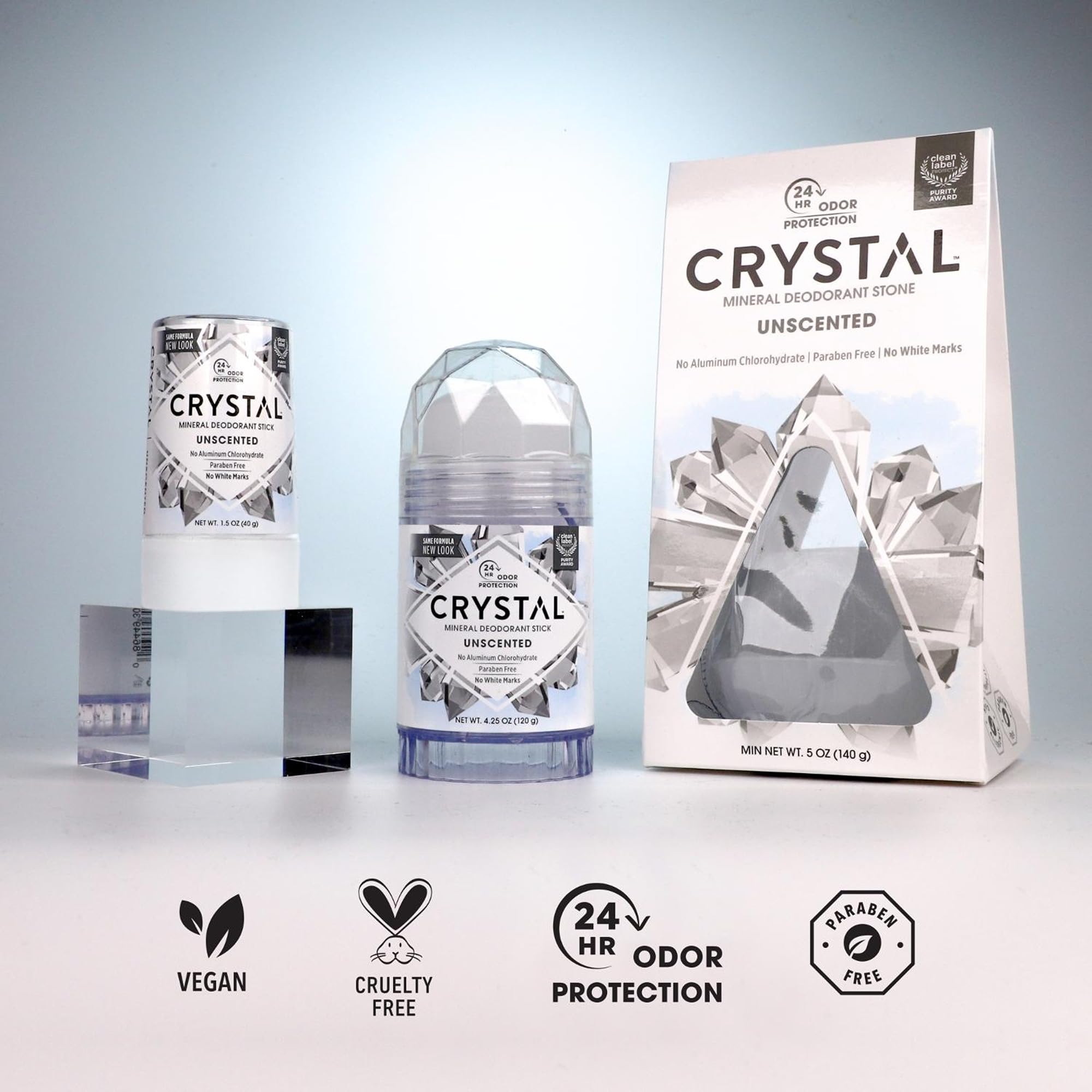 Crystal Mineral Deodorant Stick, 120g – Aluminum-Free, Unscented Natural Deodorant, 24-Hour Odor Protection, No Stains or Residue, Vegan & Cruelty-Free 🍁 All In One Marketplace Canada