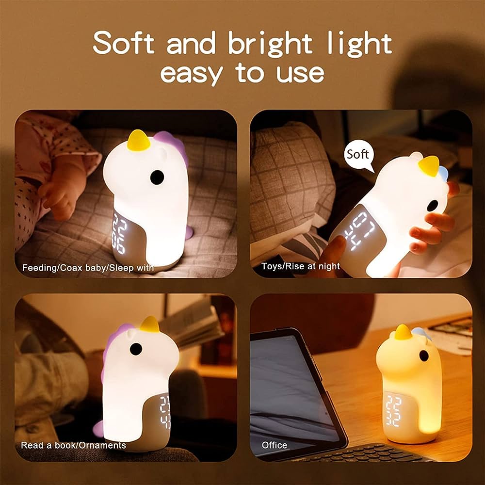Unicorn Silicone Night Lamp + Alarm Clock