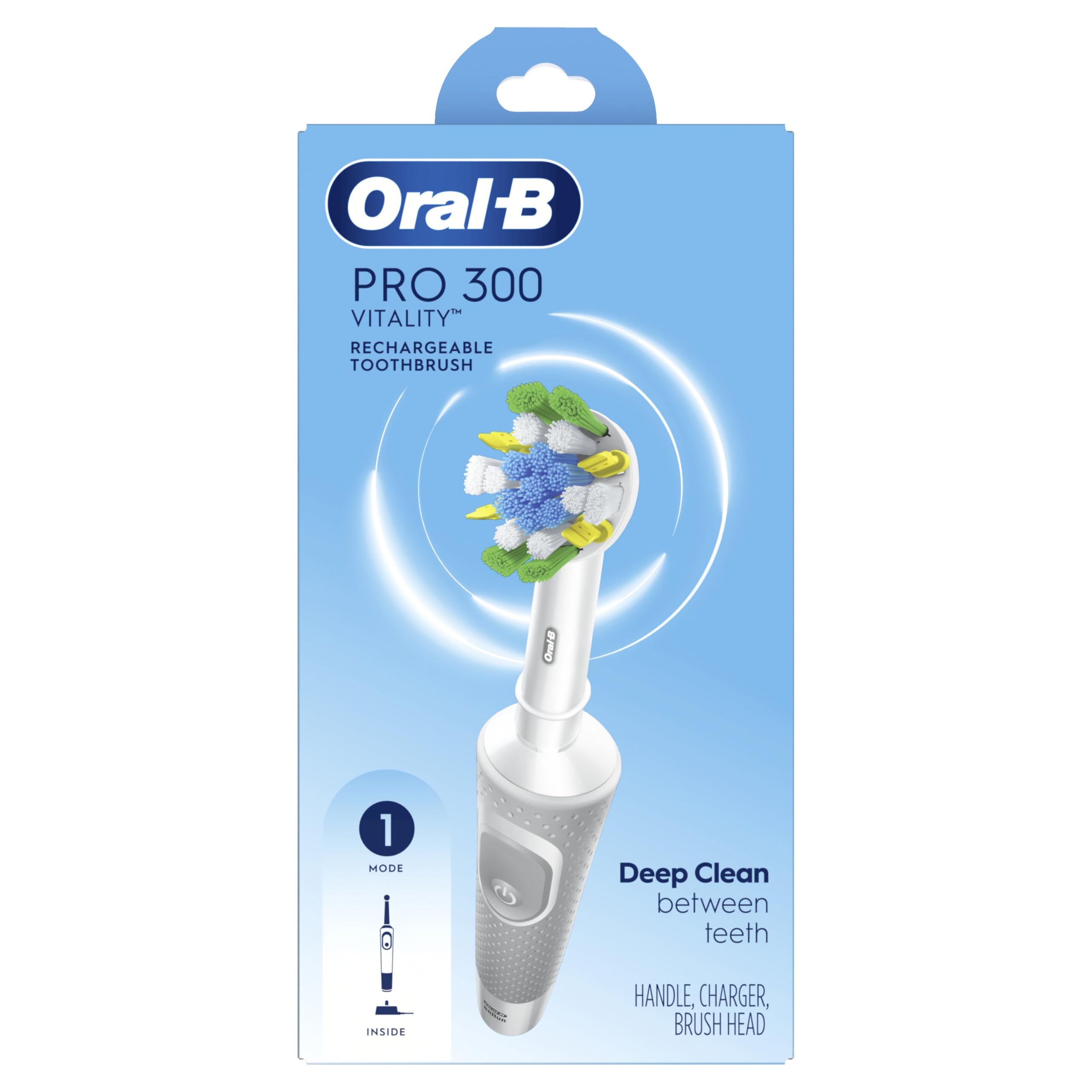 Oral-B Pro 300 Floss Action Vitality Electric Toothbrush with (1) Brush Head, Rechargeable, White 🍁 All In One Marketplace Canada