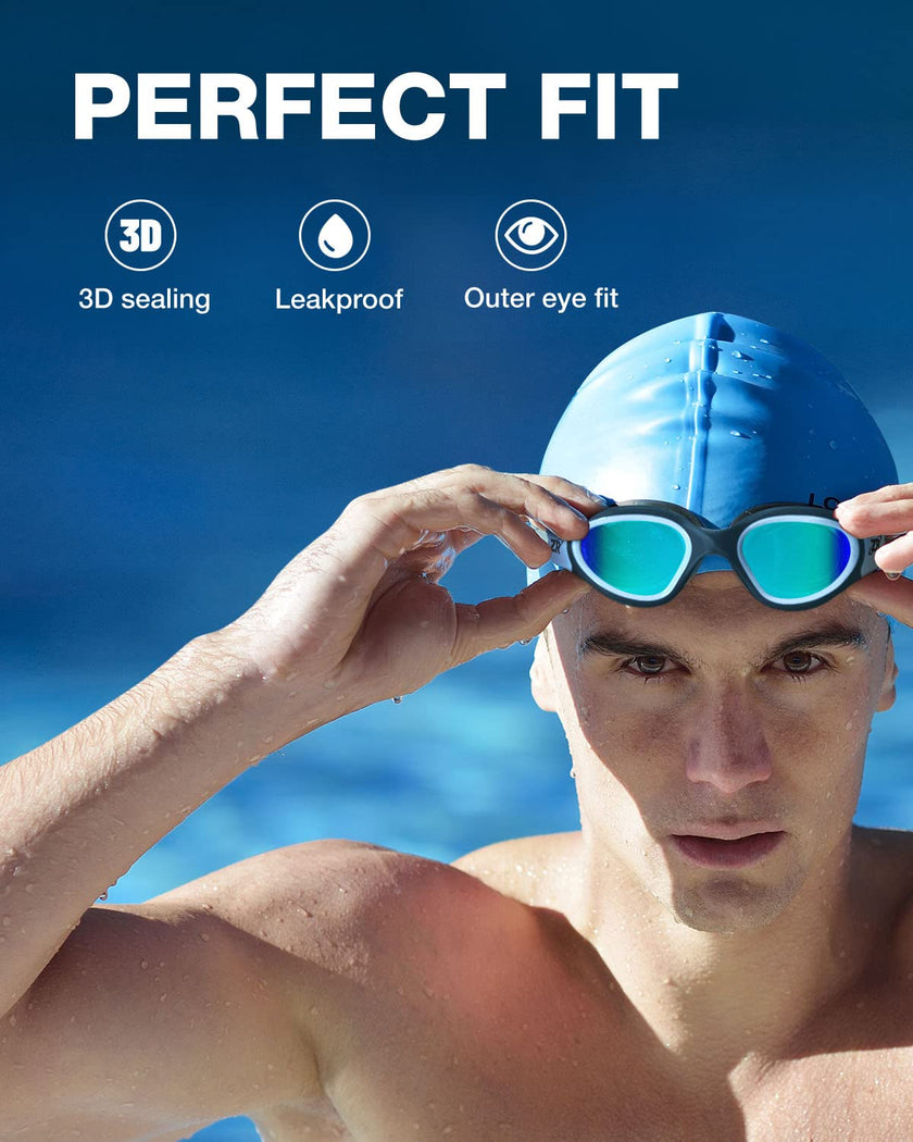 ZIONOR Swimming Goggles G1 Polarized Swim Goggles UV Protection Watertight Anti-Fog Adjustable Strap Comfort fit for Unisex Adult Men and Women-White Frame Gold Lens 🍁 All In One Marketplace Canada