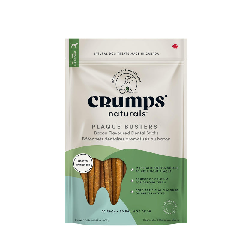 Crumps' Naturals, Plaque Busters with Bacon, 870 g, Dog Treats 🍁 All In One Marketplace Canada