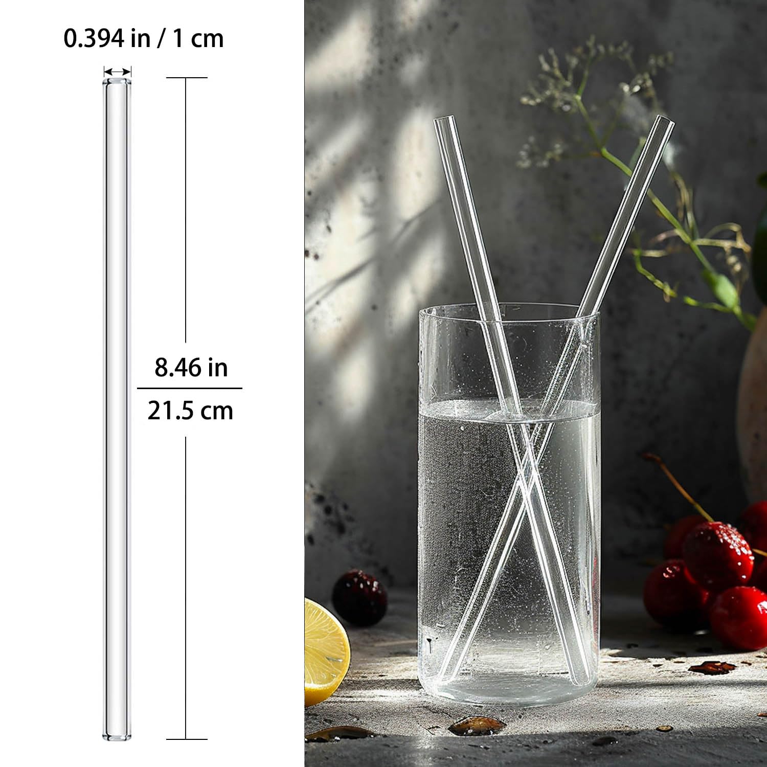 Nafender 10-Pack Glass Straws Reusable Drinking Straw Including 4 Straight and 4 Bent Straws & 2 Extra Wide Smoothie Straw with 2 Cleaning Brushes 🍁 All In One Marketplace Canada