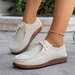 Women's Suede Lace-Up Flat Casual Loafers