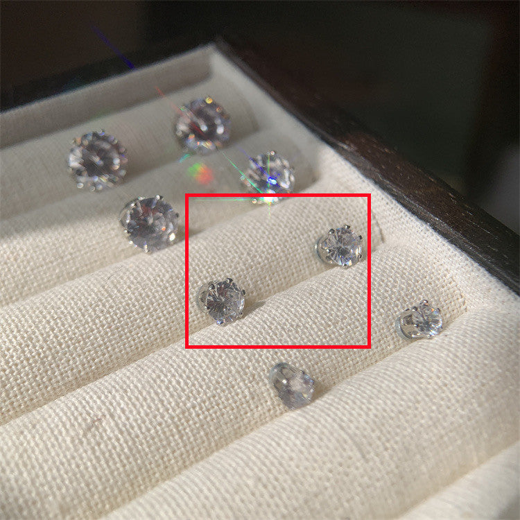 Magnetic Zircon Stud Earrings – No-Piercing Diamond Crystal Ear Clips (4mm, 5mm, 7mm, 8mm)