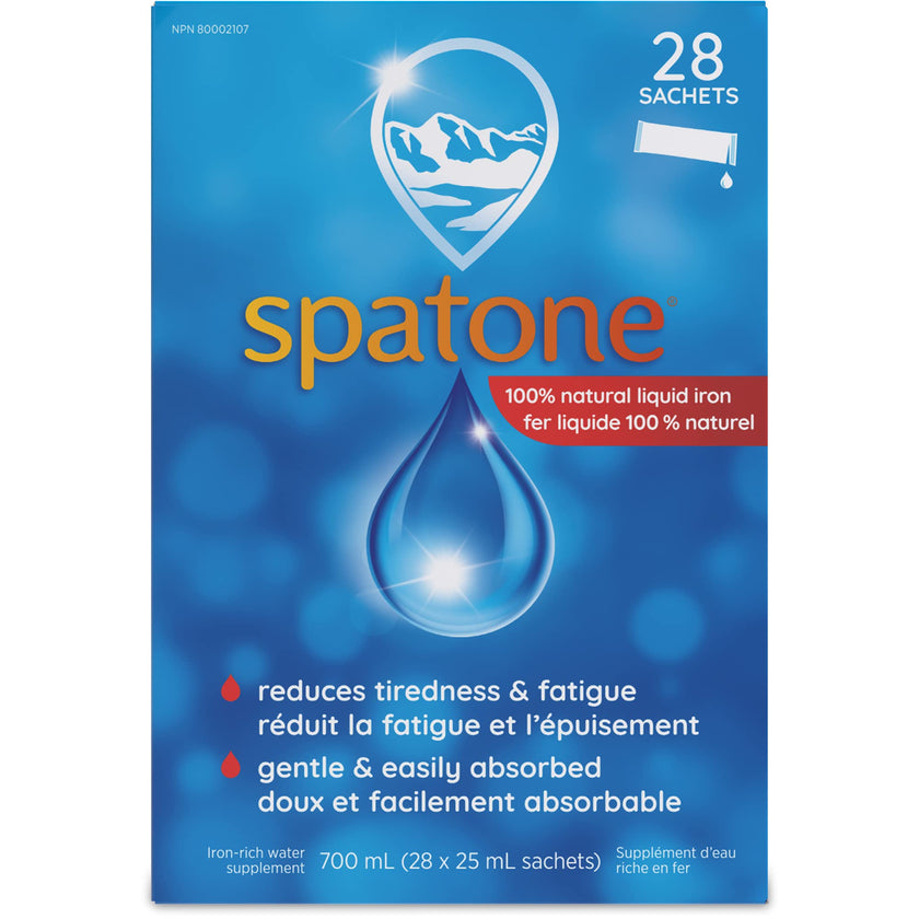 Spatone 100% Natural Liquid Iron Supplement, Original Flavour, Vegan, Reduces Tiredness & Fatigue, 28 Sachets x 25 mL, 700.0 ml (Pack of 1) 🍁 All In One Marketplace Canada