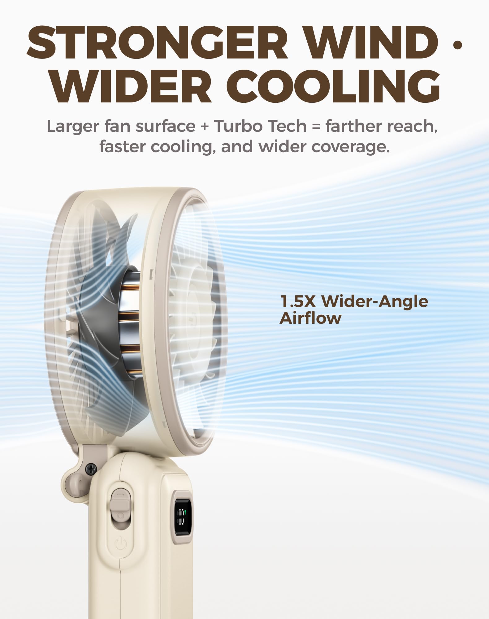 Diveblues Portable Hand Fan - Mini USB Rechargeable Handheld Fan Up to 12 Hours Cooling, 1-100 Speed Personal Fan with Turbo Airflow, 180° Foldable Desk Fan for Office & Bedroom & Travel & Commuting 🍁 All In One Marketplace Canada
