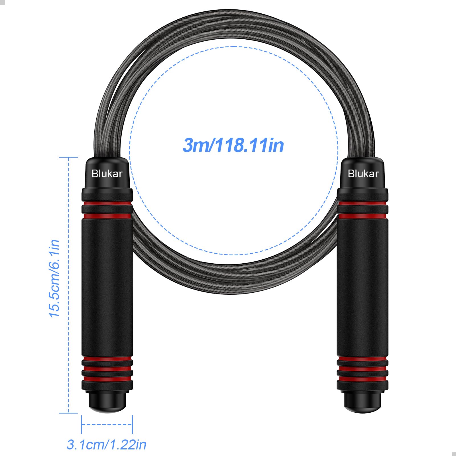 Blukar Jump Rope, Speed Skipping Jumping Rope Tangle-free Adjustable 🍁 All In One Marketplace Canada