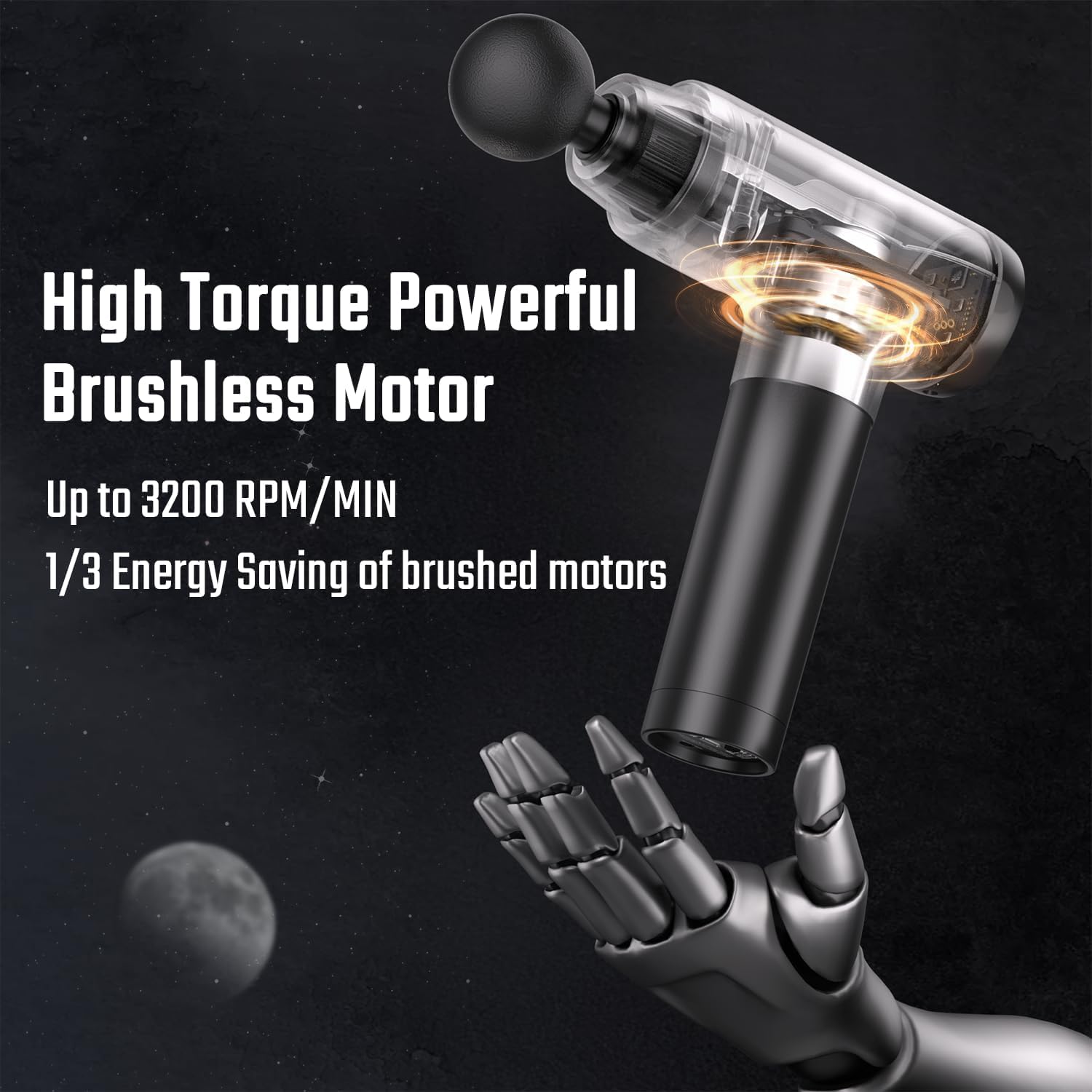 cotsoco Massage Gun Deep Tissue, Muscle Massage Gun with 9 Attachment Heads 20 Speeds & Silent Brushless Motor Cordless, Handheld Percussion Back Massager Gun for Athletes, Mothers Day Gifts for Mom Dad Women Men (Black) 🍁 All In One Marketplace Canada