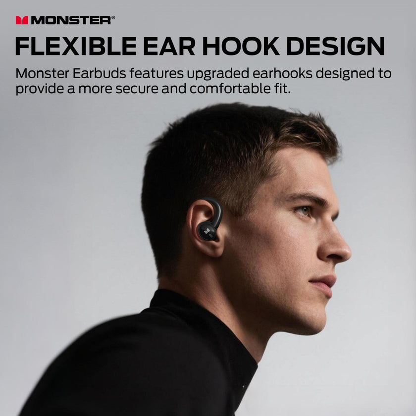 Monster N-Lite 216 Wireless Earbuds 48hrs Bluetooth 6.0 Headphone, Bluetooth Earbuds Stereo Deep Bass Over Ear Bud with Earhooks,ENC Noise Cancelling Mic, IPX6 Waterproof Earphone for Workout/Running 🍁 All In One Marketplace Canada