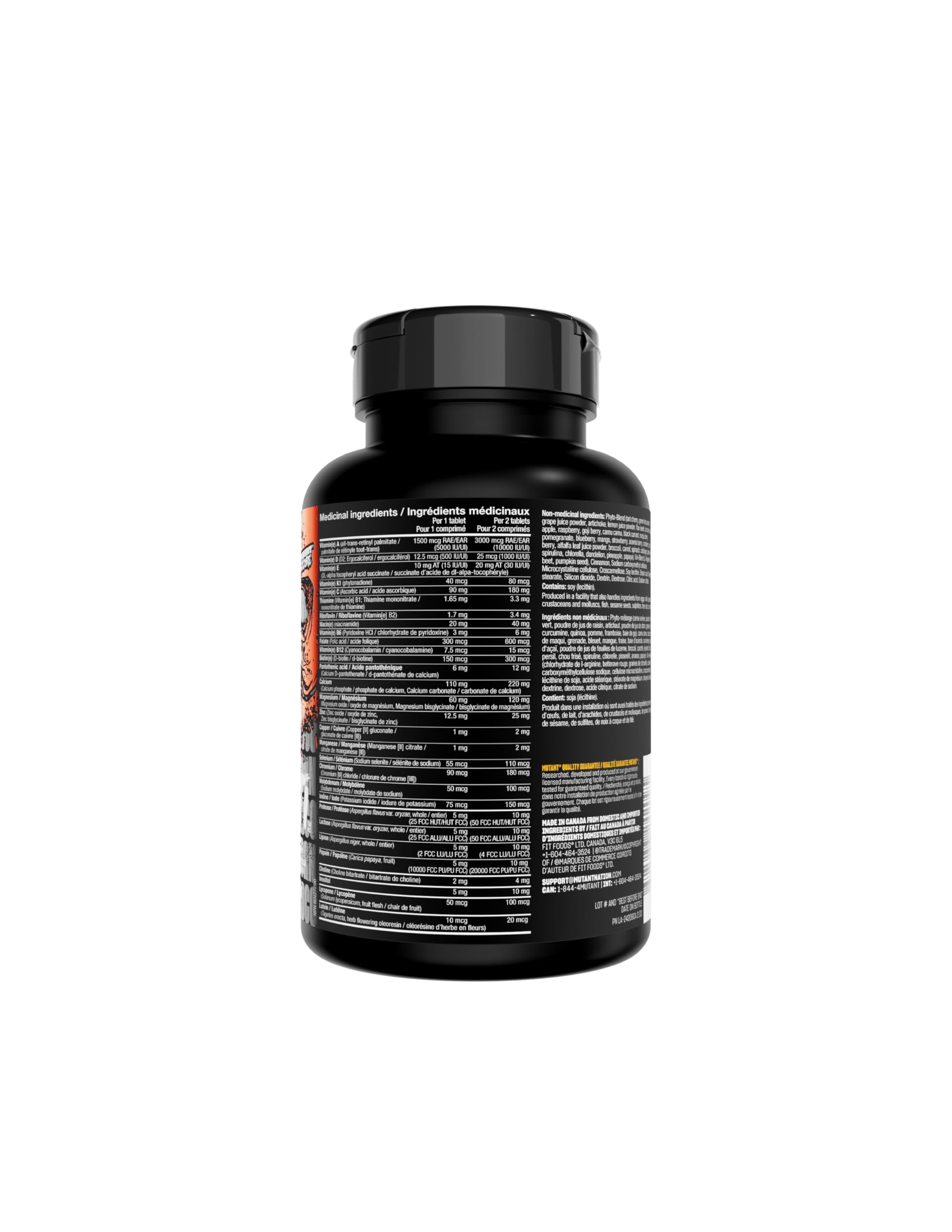 MUTANT Multi Vitamins - Men's Multivitamin for Hardcore Athletes & Body Builders, Supports Muscle Function, Energy Metabolism, Immune Health with 70 Vitamins Minerals Antioxidants (60 Caplets, CA) 🍁 All In One Marketplace Canada
