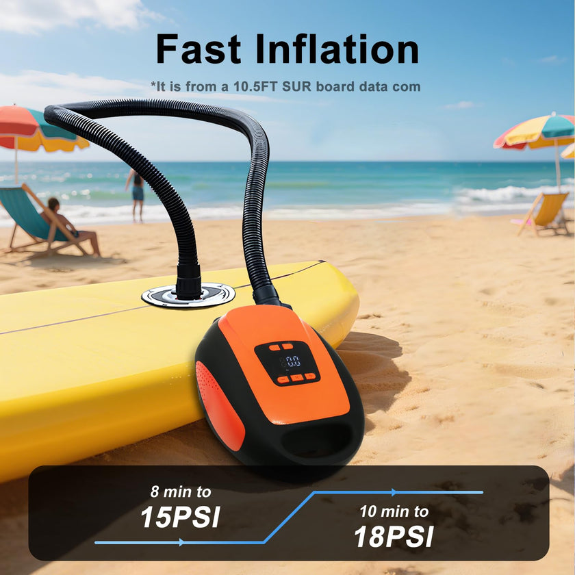 Paddle Board Pump, SUP Electric Air Pump, Portable 20 PSI Air Compressor, Auto-Off Inflation & Deflation Function with 12V DC Car Cigarette Lighter for Paddle Board,Inflatable Sups, Kayaks and Boats 🍁 All In One Marketplace Canada