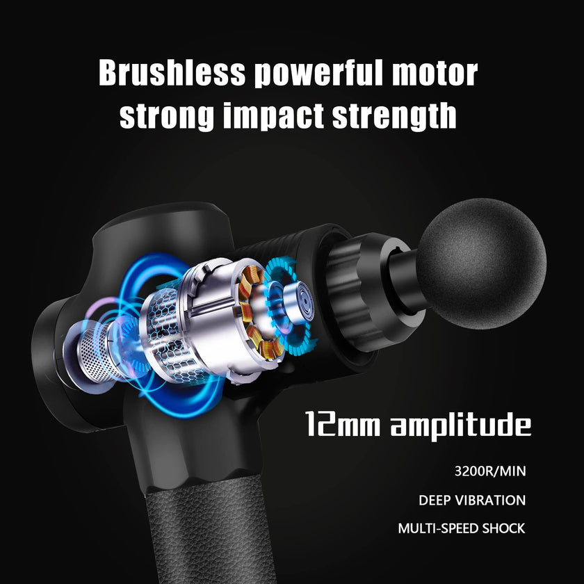 TAIJIMA Deep Tissue Massage Gun for Athletes - Handheld Muscle Massager with 10 Attachments, 30 Speed Levels, LCD Touch Screen, 2000mAh Battery, Low Noise, Portable Gift Box (Black) 🍁 All In One Marketplace Canada