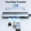 BENFEI 7-in-1 USB C Hub with HDMI(4K@60Hz), 2 USB-A, 1 USB-C Data, 100W Charge, SD/TF Card Reader, Silicone Tangle-Free Cable Compatible with MacBook Pro/Air, iPad Pro, iMac, iPhone 15 Pro/Pro Max 🍁 All In One Marketplace Canada