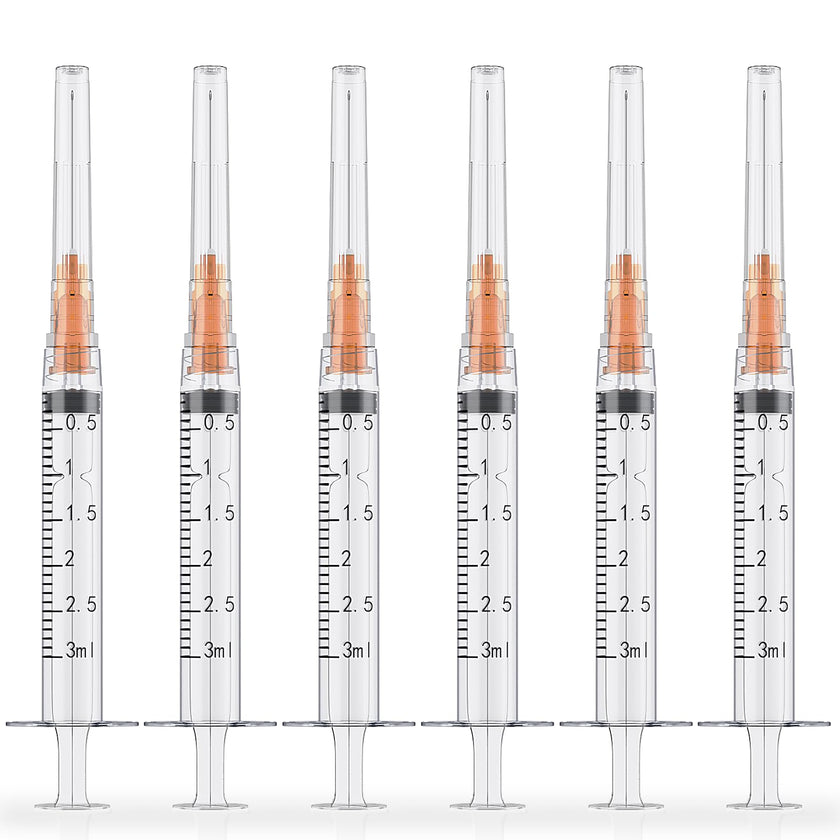 3ml Luer Lock Syringes with 25 Gauge 1 Inch Needles, Luer Lock Disposable Accessories for Lab, Pack of 25 🍁 All In One Marketplace Canada