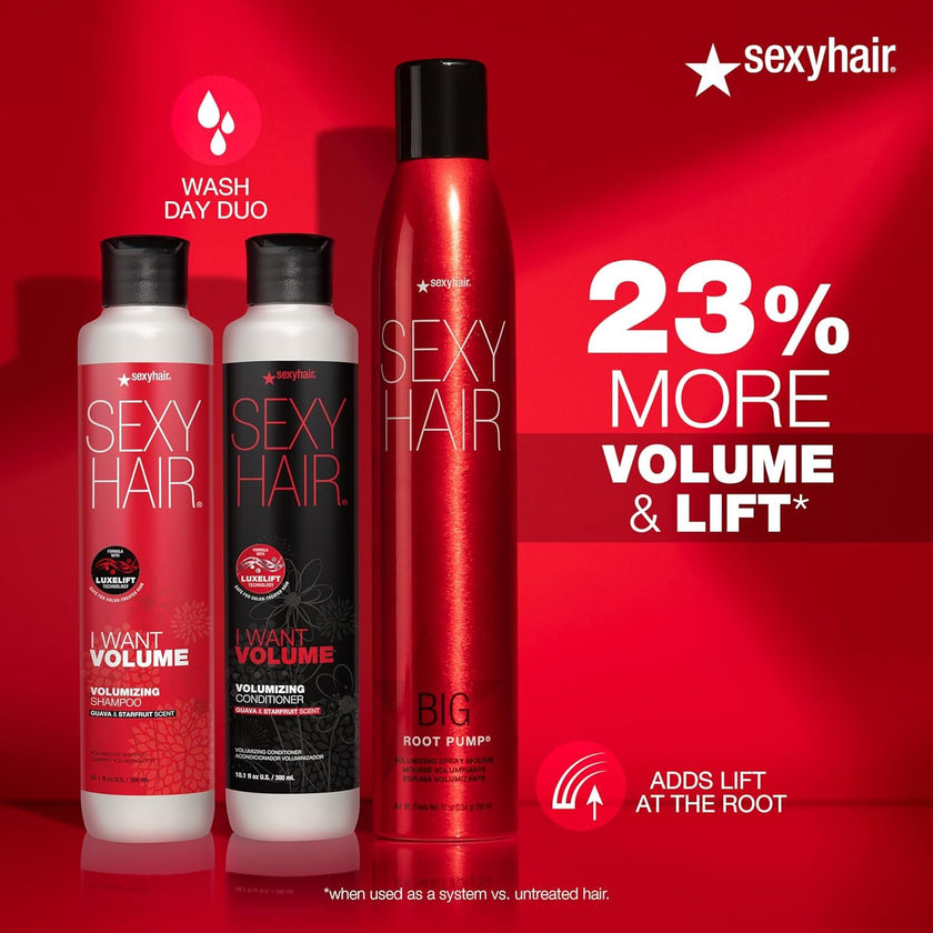 SexyHair Big Root Pump Volumizing Spray Mousse, Volume with Medium Hold, Up to 72 Hour Humidity Resistance, 295 ml 🍁 All In One Marketplace Canada
