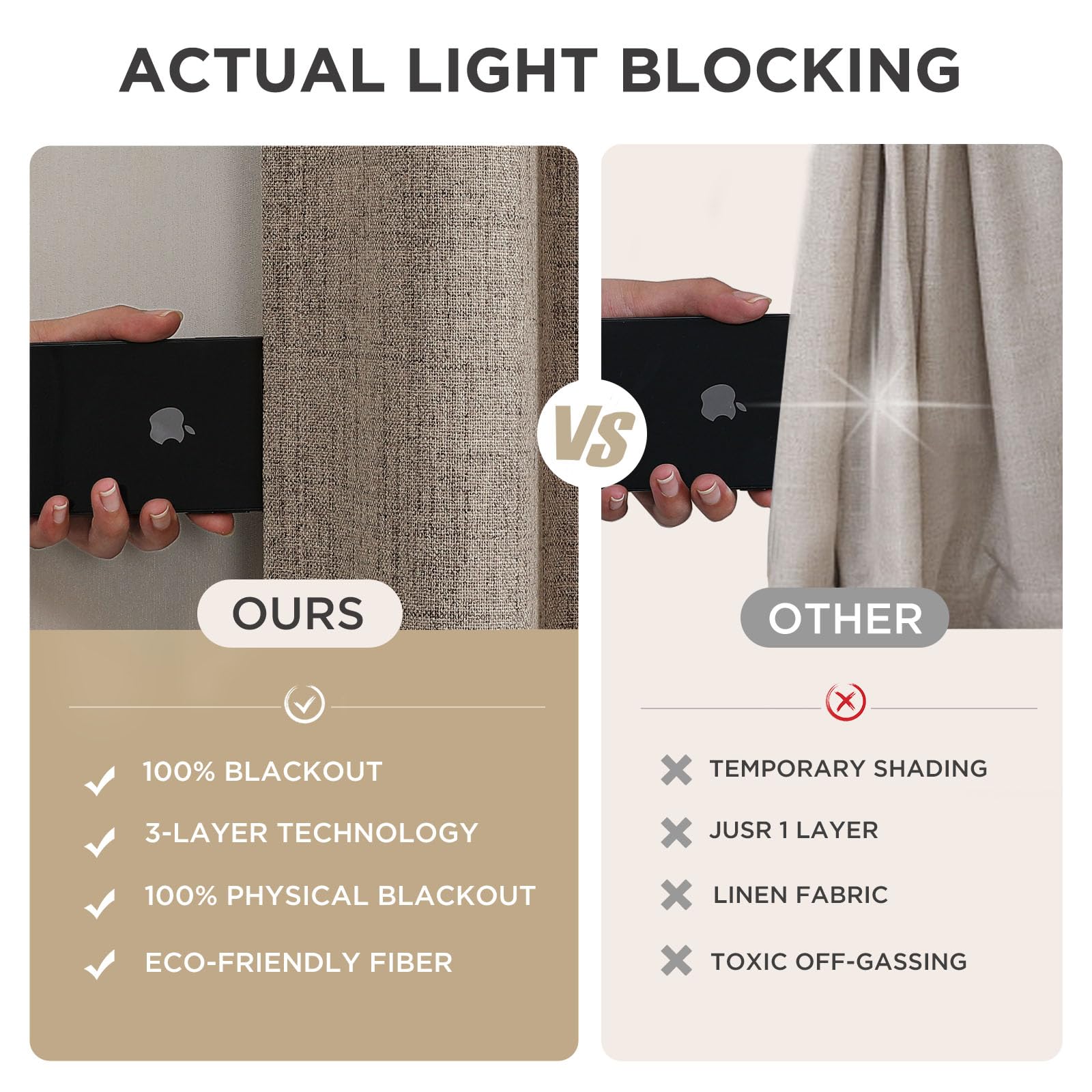 Joydeco Blackout Curtains 2 Panels - Natural Linen Curtains 84 Inch Long, Thermal Insulated Linen Light Blocking Drapes, Rod Pocket & Back Tabs, Darkening Privacy for Living Room Bedroom 🍁 All In One Marketplace Canada