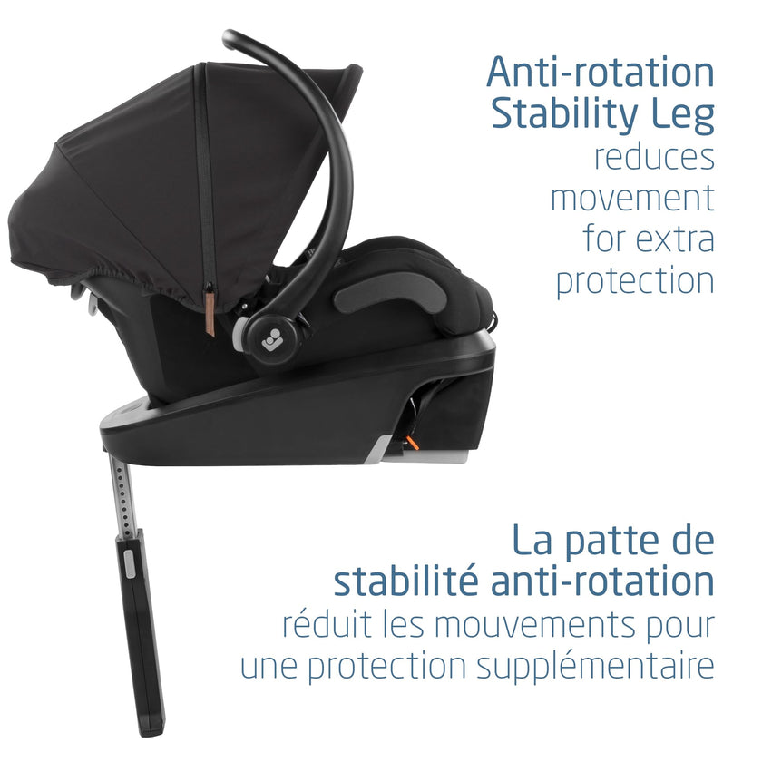 Maxi Cosi Mico Infant Car Seat Base - Compatible with All Mico Infant Car Seats, Adjustable, Anti-Rotation Stability Leg, Integrated Belt Lockoff, Self-Retracting One-Click UAS System, Black 🍁 All In One Marketplace Canada