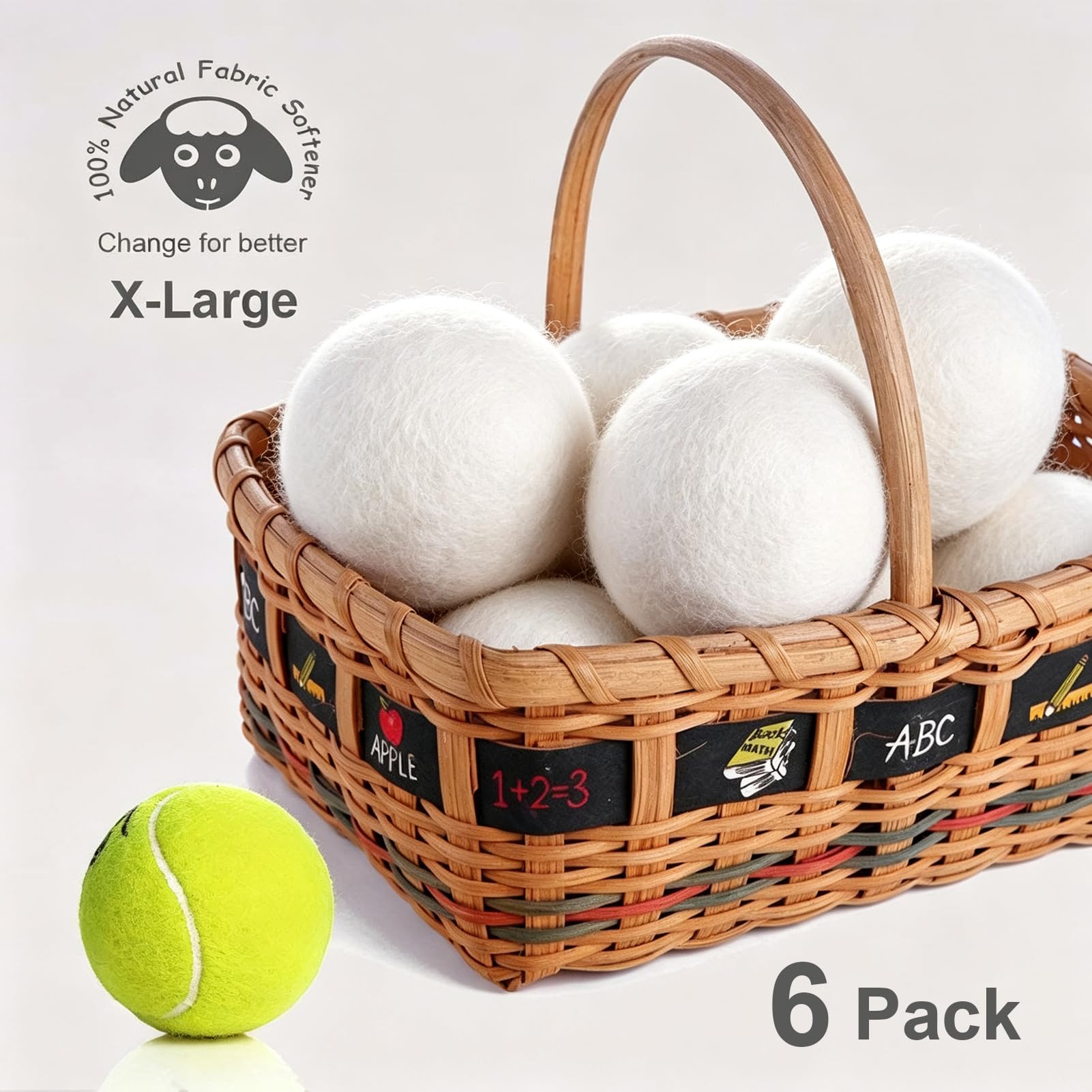 Budieggs Wool Dryer Balls Organic XL 6-Pack, 100% New Zealand Wool Chemical Free Fabric Softener for 1000+ Loads, Baby Safe & Hypoallergenic, Fabrics Soft and Fluffy Naturally 🍁 All In One Marketplace Canada