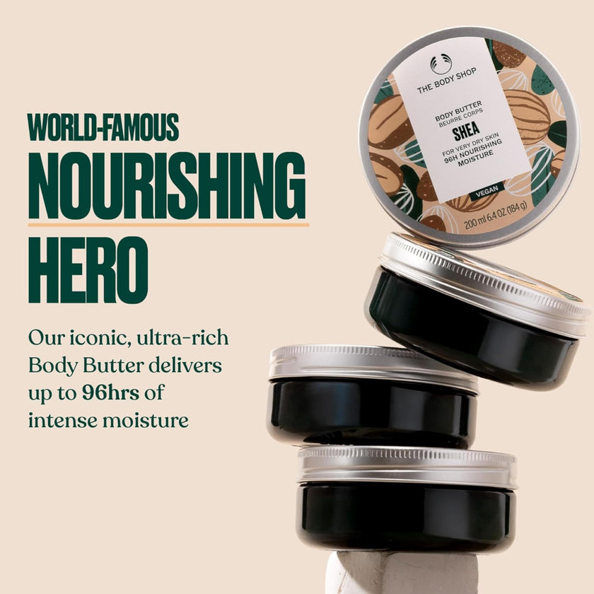 The Body Shop Shea Body Butter for Very Dry Skin | Ultra-Rich Moisturizer with Raw Shea Butter | 96 Hour Hydration, 200ml 🍁 All In One Marketplace Canada
