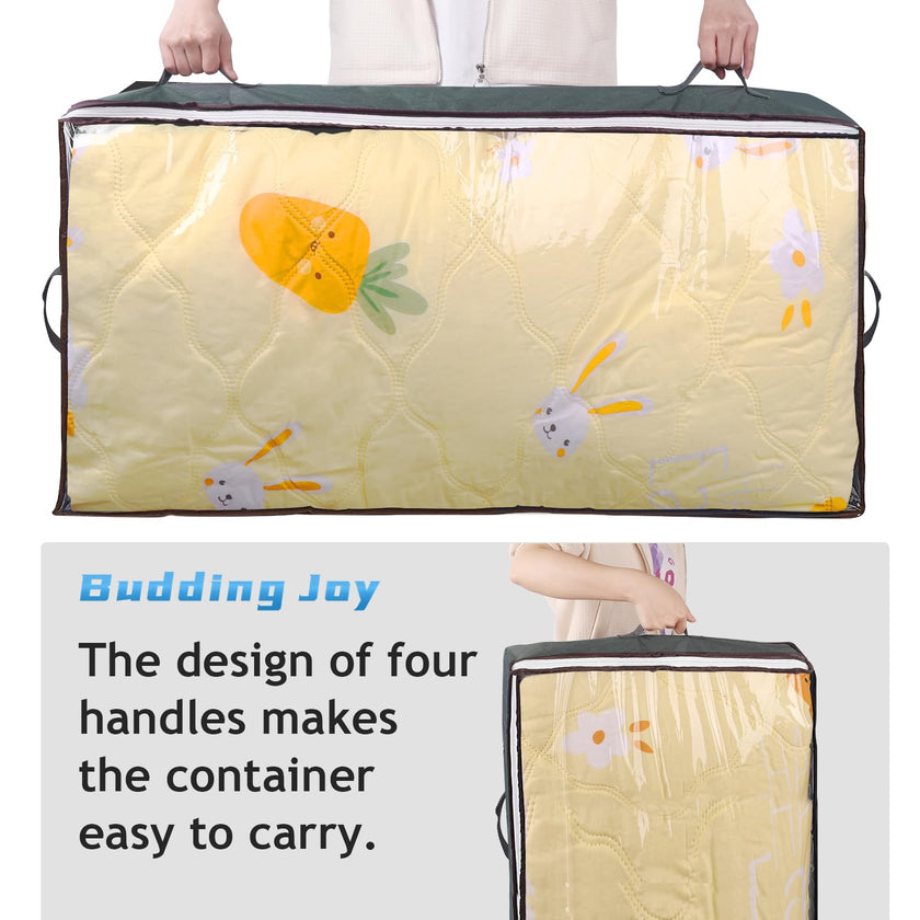 Budding Joy 90L Under Bed Storage Containers, Closet Organizers and Storage Bins, Foldable Underbed Storage Bags for Blankets, Towels, Comforter, Sweaters, Pillows, Linen Sheets, Wrapping Paper 🍁 All In One Marketplace Canada