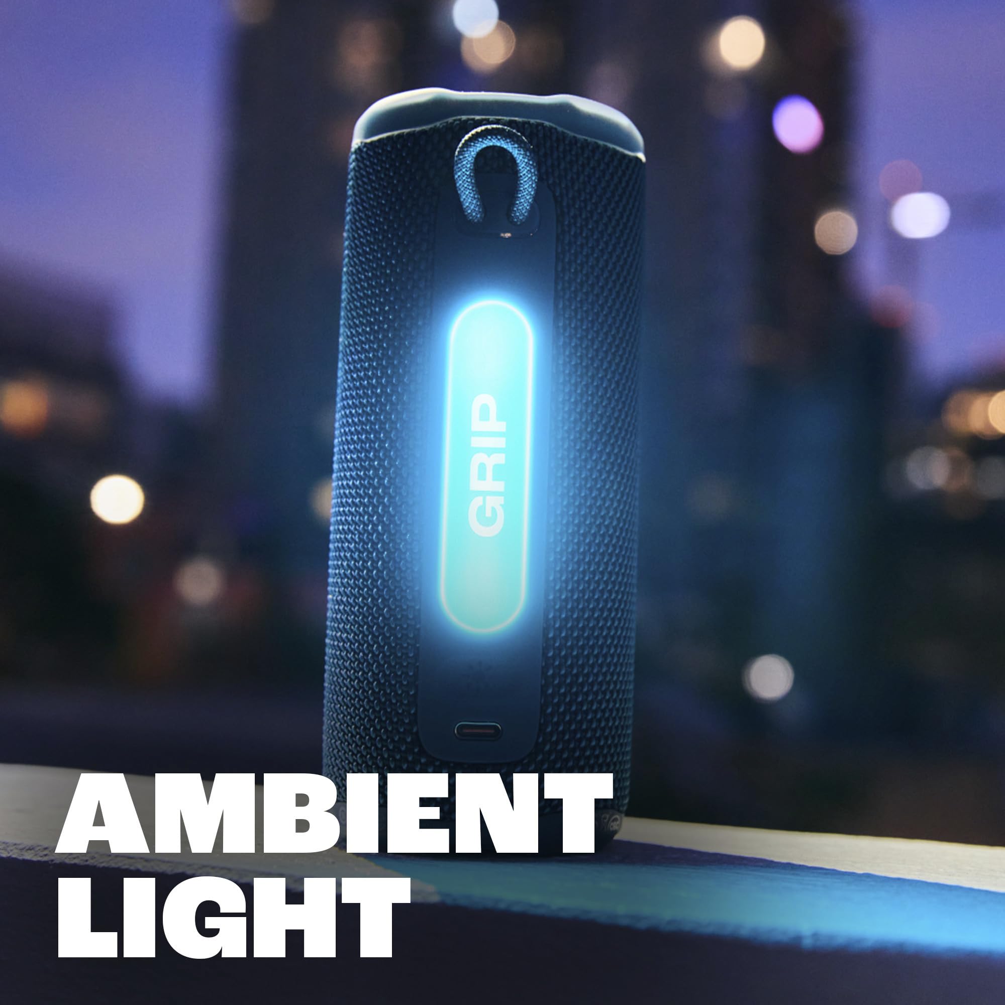 JBL Grip - Compact Bluetooth Speaker with Bold JBL Pro Sound and Ambient Light, up to 14 Hours of Playtime, Water, Dust and Drop-Proof (IP68), & Multi-Speaker Connection with Auracast (Black) 🍁 All In One Marketplace Canada