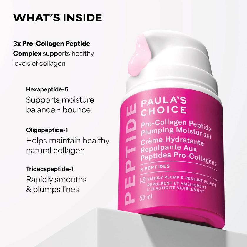 Paula's Choice Pro-Collagen Peptide Plumping Moisturizer, Daily Gel-Cream for Deep Lightweight Hydration, Wrinkles & Loss of Firmness, Fragrance-Free, 50 mL 🍁 All In One Marketplace Canada
