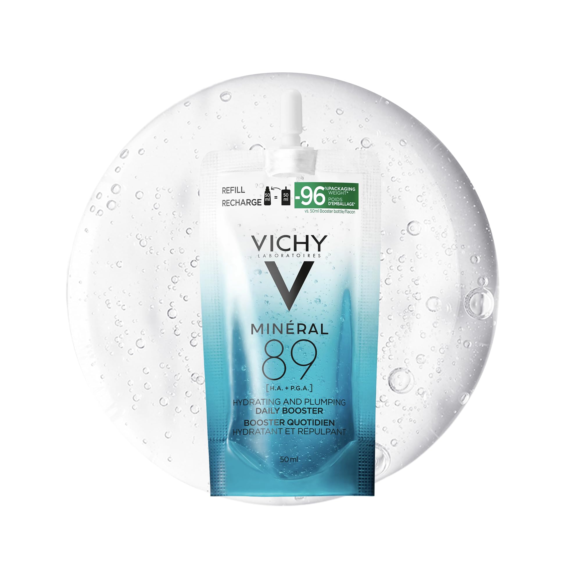 Vichy Hydrating Hyaluronic Acid Serum Refill, Mineral 89 Daily Face Serum Skin Booster with Hyaluronic Acid & Minerals, Hydrates and Strengthens Sensitive Skin, Recommended by Dermatologists, 50mL 🍁 All In One Marketplace Canada
