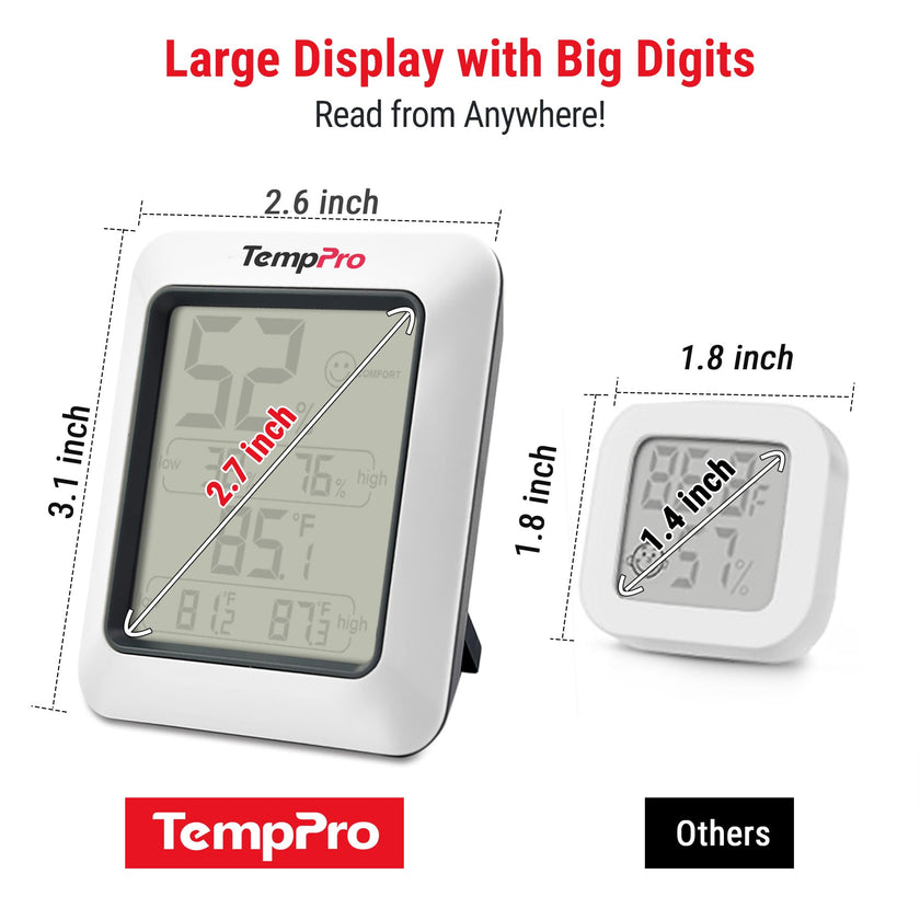 TempPro TP50 Digital Hygrometer Indoor Thermometer with Max/Min Records Room Thermometer and Humidity Monitor with Large LCD Display (Previously ThermoPro) 🍁 All In One Marketplace Canada