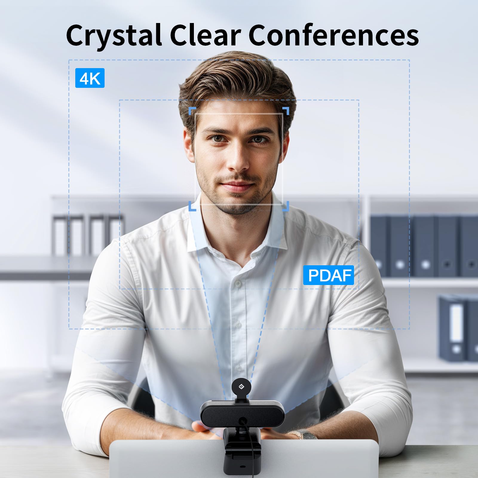 EMEET NOVA 4K Webcam for PC - Computer Camera PDAF Autofocus, 2 Mics, 73° FOV, Auto Light Correction, USB Plug & Play Web Cam, Privacy Cover, Ideal for Home Office, Streaming, Business & Video Calls 🍁 All In One Marketplace Canada