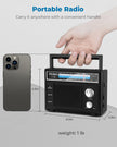 PRUNUS Portable Radio AM FM, Transistor Radio Battery Operated and Plug in Wall,Loud Speaker Support AUX in and Micphone in, Small Radios Portable AM FM J-136 🍁 All In One Marketplace Canada