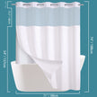 Conbo Mio Hotel Style Fabric Shower Curtain with Snap in Liner for Bathroom Machine Washable Waterproof Repellent Shower Curtain (Check-White, 71