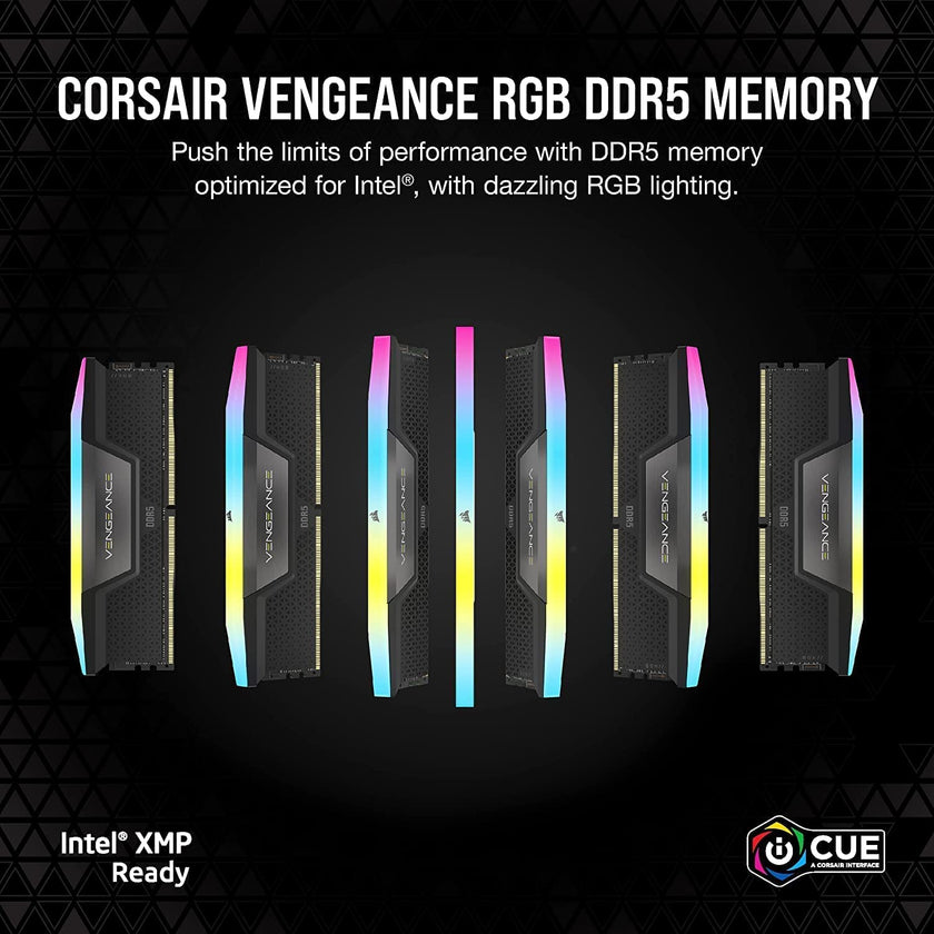 CORSAIR Vengeance RGB DDR5 RAM 32GB (2x16GB) Up to 6000MHz CL36-44-44-96 1.35V Intel XMP 3.0 Computer Memory – Black (CMH32GX5M2E6000C36) 🍁 All In One Marketplace Canada
