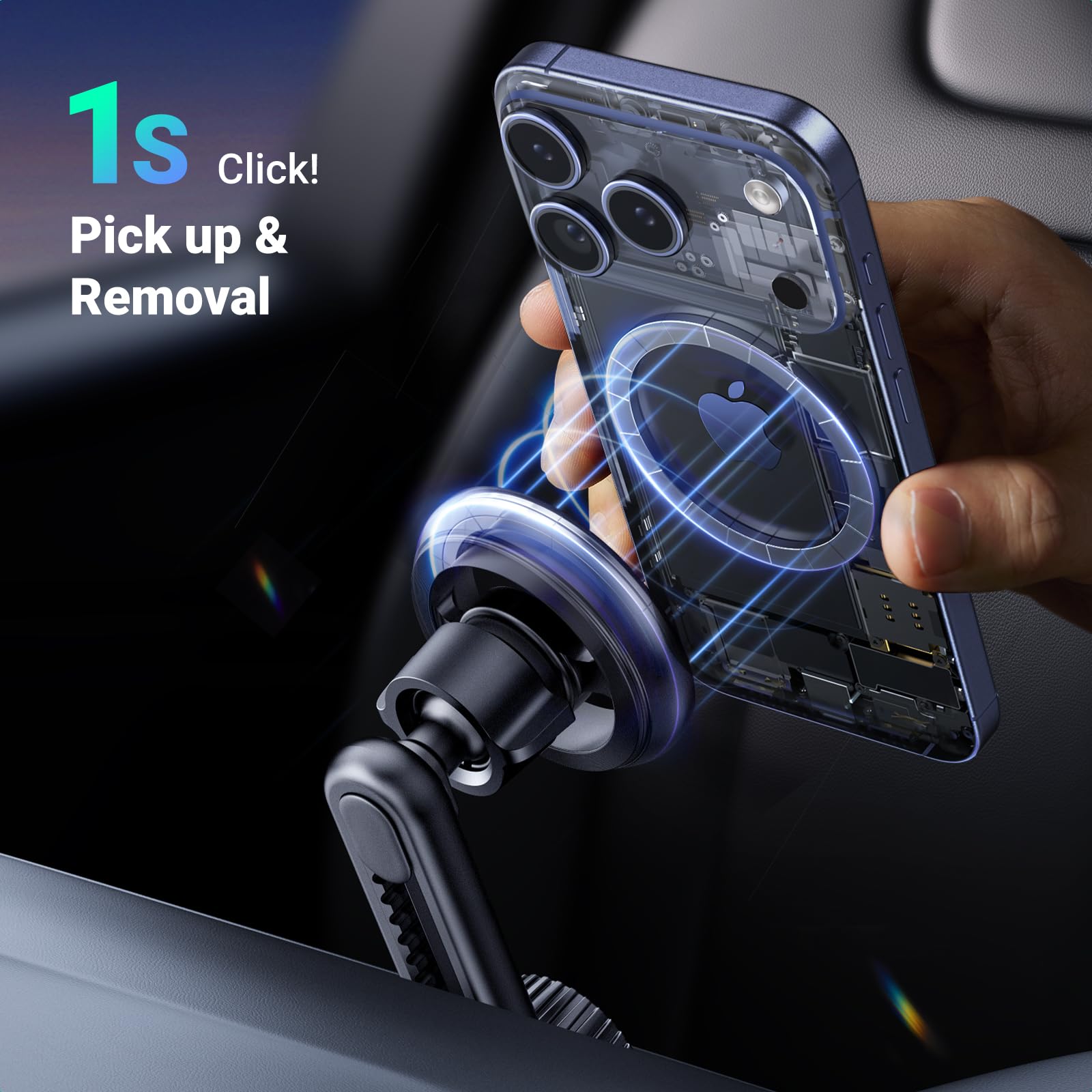 UGREEN Magsafe Phone Mount for Car, Not Blocking Air Vent, with 2 Metal Rings for All Phones Strengthen Magnetic Car Phone Holder Compatible with iPhone 17 16 15 Pro Max 14 13 12 Pro Mini MagSafe Case 🍁 All In One Marketplace Canada