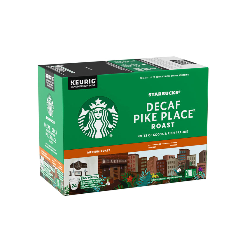 STARBUCKS Pike Place Decaf Roast Medium Roast Ground Coffee K-Cup Pods Box, 288 g 🍁 All In One Marketplace Canada