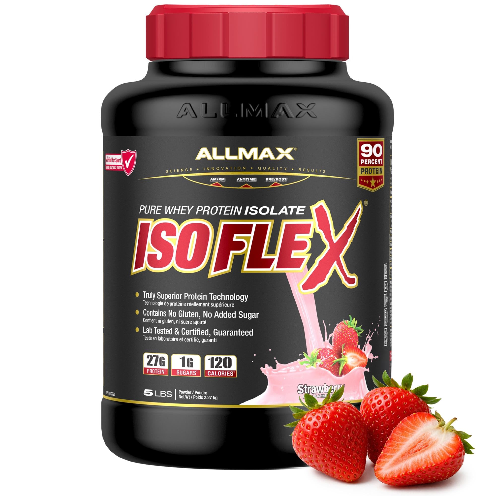 ALLMAX ISOFLEX Whey Protein Isolate, Strawberry, 5 lb 🍁 All In One Marketplace Canada