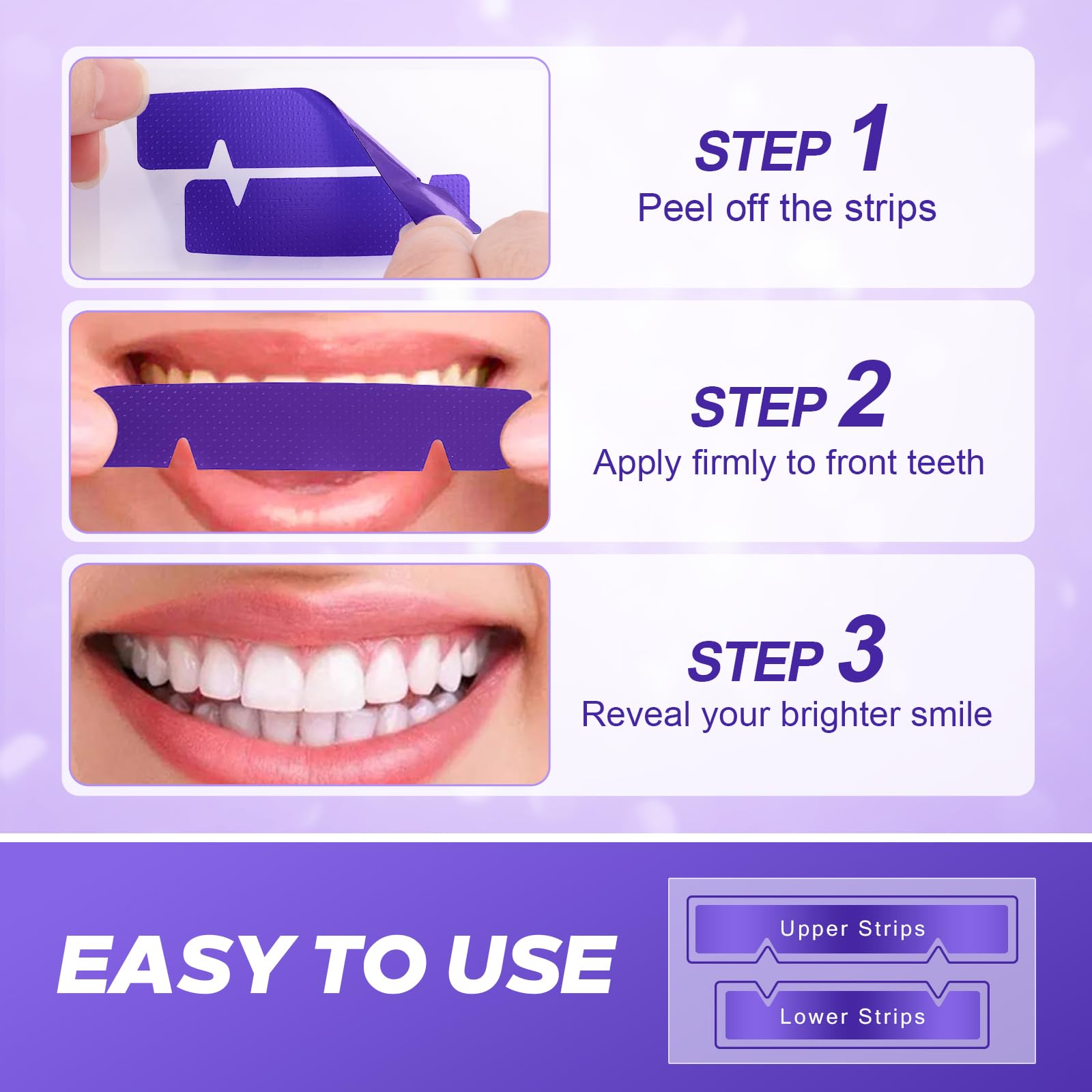 Purple Teeth Whitening Strip 20 Non-Slip Strips - Whitening for Teeth Sensitive, Professional Teeth Whitening Strips, Fast Remove Smoking, Coffee, Wine Stains, Teeth Whitening Kit Pack 🍁 All In One Marketplace Canada